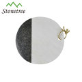 High grade natural stone round food seving board